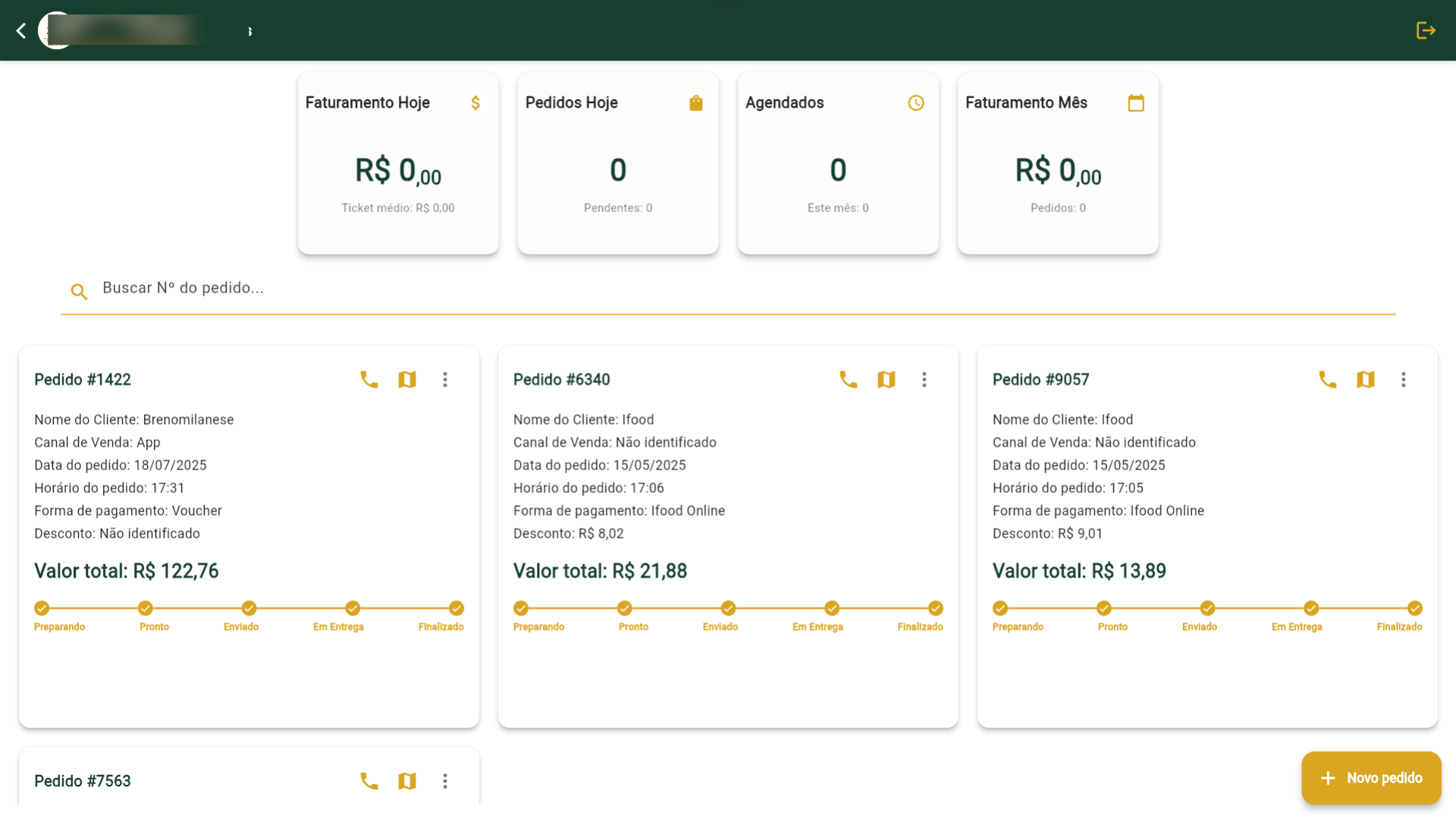 Painel do Delivery inteligente